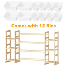 Load image into Gallery viewer, SpaceAid Toy Storage Organizer with 6 Shelves and 12 Bins, Bookshelf/Bookcase, Kids Bin Shelf, Toys Box for Playroom Organization for Bedroom & Room Decor, White, 52.3" W