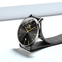 Load image into Gallery viewer, OLEVS Watch Women Black Watches for Women Ultra Thin Mesh Womens Watch for Small Wrist Water Resistant Luxury Ladies Watches with Date Analog Quartz Female Elegant Simple Reloj para Mujer