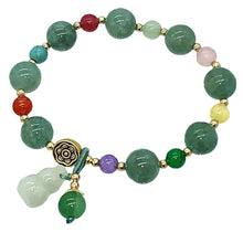 Load image into Gallery viewer, Feng Shui Handmade Chinese Wu Lou Hu Lou Bracelet for Health and Protection (GREEN)
