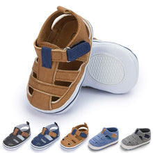 Load image into Gallery viewer, Meckior Summer Baby Infant Boys Beach Sandals Canvas Toddler Soft Sole Non-Slip Closed Toe First Walkers Shoes