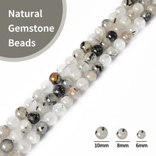 Load image into Gallery viewer, 60pcs 6mm Natural Tourmaline Quartz Beads Gemstone Beads Round Loose Beads for Jewelry Making