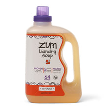 Load image into Gallery viewer, Indigo Wild Zum Clean Laundry Soap - Plant-Based Liquid Laundry Soap - Contains Baking Soda, Essential Oils & Saponified Coconut Oil - Patchouli Scent - 64 fl oz