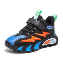 Load image into Gallery viewer, GLYGML Kids Shoes Boys Girls Tennis Shoes Running Walking Lightweight Breathable Sneakers Non-Slip Fashion Athletic Fitness Shoes for Little Kid/Big Kid Black Orangee Size 12