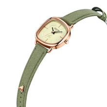 Load image into Gallery viewer, Valence Womens Watches, 2025 Italian Genuine Leather Small Face Wristology Watches for Women, Valentine's Day Gift Fashion Ladies Watch, Advanced Texture Dial Watches with Green Cloth Strap