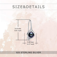 Load image into Gallery viewer, Sterling Silver Pearl Earrings Dangle Drop Earrings Pearl Fine Jewelry Mothers Day Gifts for Women (Calla Lily Black)