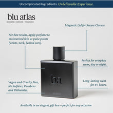 Load image into Gallery viewer, Blu Atlas - Atlantis Eau de Parfum for Men 100 ml, Fresh and Sensual Fragrance Inspired by Bali’s Coastal Jungle, with Bergamot, Lavender, and Musk