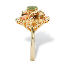 Load image into Gallery viewer, PalmBeach Yellow Gold-plated Genuine Gemstone and Crytal Cluster Ring Sizes 5-10 Size 9