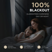Load image into Gallery viewer, Joydeco Blackout Curtains for Bedroom - 100% Light Blocking 2 Panels Set Linen Drapes 42" W x 108" L, Thermal Insulated Room Darkening Curtains, Linen Textured for Living Room, Rod Pocket & Back Tabs