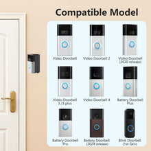 Load image into Gallery viewer, Adjustable 30 to 55 Degree Doorbell Angle Mount Compatible with Most Video Doorbell, Doorbell Camera Door Mount Wedge Kit for House