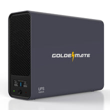 Load image into Gallery viewer, GOLDENMATE 1000VA/600W Lithium UPS Battery Backup & Surge Protector, Backup Battery Power Supply with LiFePO4 Batteries(153.6 Wh), Sinewave UPS System, 10 Years Lifespan, 8 Outlets, LCD Display, Gray