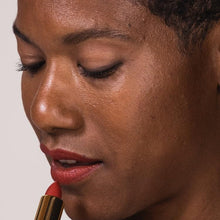 Load image into Gallery viewer, Ogee Full Bloom Sculpted Lipstick (Santana - Cherry Red) - Long Lasting Organic Lipstick with Jojoba Oil & Micro Hyaluronic Acid - 70% Organic Ingredients & Made in USA