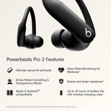 Load image into Gallery viewer, Beats Powerbeats Pro 2 - Wireless Noise Cancelling Workout Earbuds with Secure- Fit Earhooks, Up to 45-Hour Battery with Charging Case, Sweat & Water Resistant, Heart Rate Monitoring - Jet Black