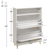 Load image into Gallery viewer, EnHomee Shoe Cabinet with 2 Flip Drawers, Shoe Storage Cabinet, Shoe Cabinet Storage for Entryway, Hidden Shoe Organizer, Size up to Men's 13 Hidden Shoe Cabinet, Narrow Shoe Cabinet with Doors White