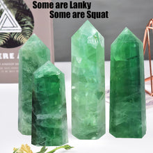 Load image into Gallery viewer, MOGEMT Natural Green Fluorite Obelisk Tower Large Healing Crystal Wand 6 Faceted Point Reiki Chakra Meditation Therapy 1.5-2.0 LBS
