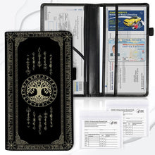 Load image into Gallery viewer, EDGFRTOIO Car Registration and Insurance Card Holder, Vehicle License Documents Glove Box Compartment Organizer Wallet, ID Card Holder for Car Essentials Automobile, Norse Mythology Viking