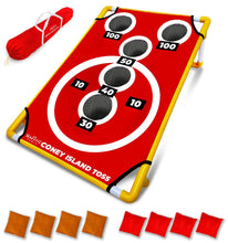 Load image into Gallery viewer, SWOOC Games - Coney Island Toss™ - Arcade Style Cornhole Board Set w/Carrying Case & 15+ Games - Corn Hole Games for Adults - Kids Bean Bag Toss Game - Kids Cornhole Set w/Bags - Outdoor Yard Games