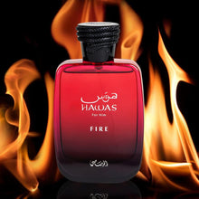 Load image into Gallery viewer, RASASI Hawas Fire Eau De Parfum Men Spray 100ML(3.4 Oz) - Bold Arabian Perfume For Men With A Fiery Essence - Indulge In A Luxurious, Long Lasting Perfume That Captures Masculine Elegance And Strength