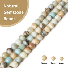 Load image into Gallery viewer, 60pcs 6mm Natural Amazonite Beads Gemstone Beads Round Loose Beads for Jewelry Making