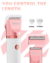 Load image into Gallery viewer, Ufree Bikini Trimmer Electric Razors for Women, Ceramic Blade Body Hair Trimmer, IPX7 Waterproof Rechargeable Lady Shaver, Personal Groomer for Legs & Pubic Hair, Gifts for Women, Gold
