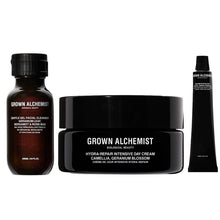 Load image into Gallery viewer, Grown Alchemist Hydra Repair Intensive Day Cream (40ml) + Bonus Travel Size Mini Enzyme Exfoliant (20ml) + Gentle Gel Face Cleanser (50ml) Kit