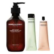 Load image into Gallery viewer, Grown Alchemist Body Cleanser (300ml) + Smoothing Body Exfoliant (170ml) + Intensive Body Cream (120ml) Skincare Set