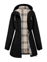 Load image into Gallery viewer, PITINAN Womens Raincoat With Hood Black Rain Jacket Women Waterproof Stylish Trench Coat Women Full Taped Seam Raincoat For Womens 2026 Spring Fall Jackets For Heavy Rain Coat Black XL