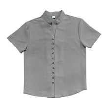Load image into Gallery viewer, PORCLAY Men's Button Down Shirts 2025 Summer Casual Short Sleeve Linen Tops Regular Fit Collared Dress Shirt Blouses Grey 3XL