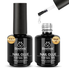 Load image into Gallery viewer, beetles Gel Polish 9 In 1 Gel Nail Glue for Clear Acrylic Nail Tips 2 Pcs 15ml Long Lasting Nail Gel Kit for False Nails Tips, Base Blooming Nail Gel, U V Light Required, Gift for Women