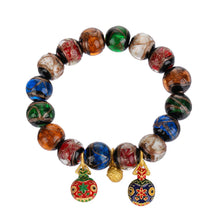 Load image into Gallery viewer, ximeilai Fragrant Grey Glass Hand Chain Swallows Gold Beast to Heal Anxiety, Relieve Feng Shui, Bring Luck and Luck Great Gift Gifts (red)