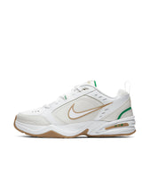 Load image into Gallery viewer, Nike Men's Air Monarch IV Training/Workout Shoes, White/Metallic Gold-Phantom-Lucky Green, 9.5