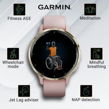 Load image into Gallery viewer, Wearable4U - Garmin Venu 3S GPS Smartwatch, AMOLED Display 41 mm Watch, Advanced Health and Fitness Features, Up to 10 Days of Battery, Sleep Coach, Dust Rose with Black Earbuds Bundle