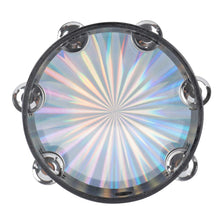 Load image into Gallery viewer, Tambourine 8 inch Radiant Hand Held Drum with Double Row Jingles Reflective Drum Musical Instrument for Church Adults KTV Party