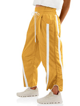 Load image into Gallery viewer, Fisoew Women's Baggy Wide Leg Pants Casual Drawstring Elastic Waisted Contrast Color Workout Y2K Track Pants Yellow
