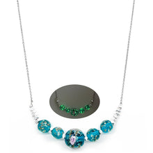 Load image into Gallery viewer, ARTSY CRAFTS INC Glow in The Dark Firefly Beads Bracelets Necklaces, Murano Glass Beads Crystal Birthstone Beaded Jewelry Adjustable Link Chain Neckalce (Necklace-Teal)