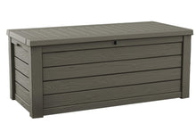 Load image into Gallery viewer, Keter Westwood 150 Gallon Resin Large Outdoor Storage Box for Patio Furniture, Outdoor Cushions, Garden Tools and Pool Floats, Taupe