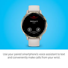 Load image into Gallery viewer, Garmin Venu 3S Soft Gold Stainless Steel Bezel 1.2-Inch AMOLED Touchscreen Display Smart Watch with 41mm Ivory Case and Silicone Band