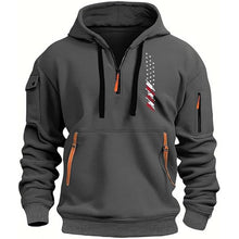 Load image into Gallery viewer, SHAOBGE Log Into My Account Men Graphic Hoodies Mens Western Hoodies Quarter Zip Pullover Men Long Sleeve Workout Hoodie Vintage Tactical Jacket Winter Camo Sweater Coa 7-Dark Gray Large