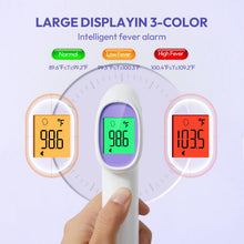 Load image into Gallery viewer, Forehead Thermometer for Adults, Kids & Babies, No-Touch Digital Thermometer with LCD Backlight Display, Fever Alarm and 1s Instant Reading - Purple