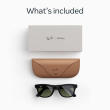 Load image into Gallery viewer, Ray-Ban Meta (Gen 2), Wayfarer Large, Shiny Black | Smart AI Glasses for Men, Women — 2X Battery Life — 3K HD Resolution — 12 MP Ultra-Wide Camera, Audio, Video — Green Lenses — Wearable Technology