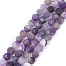 Load image into Gallery viewer, GEM-Inside Amethyst Gemstone Stone Beads Matte Frosted Round Natural 8mm Crystal Energy Stone Power for Jewelry Making 15"