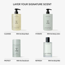 Load image into Gallery viewer, Salt & Stone Body Wash with Antioxidants for Deep Moisture | For Women & Men, Sulfate, Paraben, & Dye Free, Leaving Skin Soft and Hydrated | Bergamot & Hinoki 15.2 fl oz