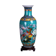 Load image into Gallery viewer, ufengke Jingdezhen Large Ceramic Floor Vase,Flower Vase Handmade Home Decorative Vase,Height 18.11"(46cm),Blue