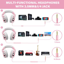 Load image into Gallery viewer, OneOdio Wired Over Ear Headphones Hi-Res Studio Monitor & Mixing DJ Stereo Headsets with 50mm Drivers and 1/4 to 3.5mm Jack for AMP Computer Recording Podcast Keyboard Guitar Laptop - Light Pink