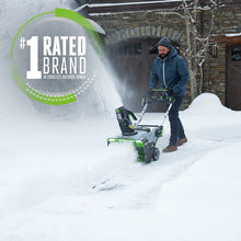 Load image into Gallery viewer, EGO Power+ 21" Electric Snow Blower, Gray/Black, Cordless Steel Auger, Includes (2) 56V 5.0Ah Batteries and Dual Port Charger, SNT2112