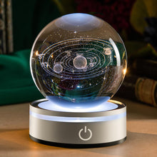 Load image into Gallery viewer, IFOLAINA 3D Solar System Crystal Ball Model Gift Space Astronomy Gift Planets Multicolor Universe Globe Ball Science Astrophysics Gift Night Light Kids Bedroom Adults Gift