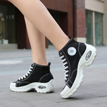 Load image into Gallery viewer, NCNDB Womens Canvas Sneakers High Top Lace up Casual Walking Shoes Air Cushion Sneakers Size 8.5 Black