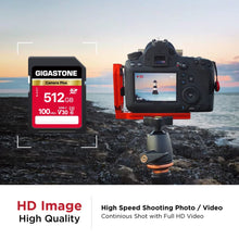 Load image into Gallery viewer, GIGASTONE 512GB SD Card, Camera Plus, V30 U3 SDXC Memory Card High Speed UHD Video Compatible with Canon Nikon Sony Pentax Kodak Olympus Panasonic Digital Camera, with 1 Mini case