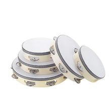 Load image into Gallery viewer, Hand Held Tambourine Drum 6 inch Bell Birch Metal Jingles Percussion Gift Musical Educational Drum Instrument for KTV Party Kids Games (6 inch)
