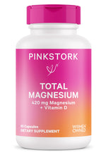 Load image into Gallery viewer, Pink Stork Magnesium Supplement for Women with Vitamin D - Mood, Natural Calm & Energy Levels - Digestion, Heartburn, & Constipation Support for Pregnancy - Breastfeeding Friendly - 60 capsules