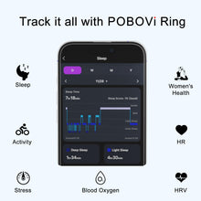 Load image into Gallery viewer, POBOVi Smart Ring - Health & Sleep Tracker, Continuous SpO2 & Heart Rate Monitor, Stress Management, NFC Wireless Charging, 6-Day Battery, Water-Resistant(IP68), iOS & Android Compatible (Silver, 11)
